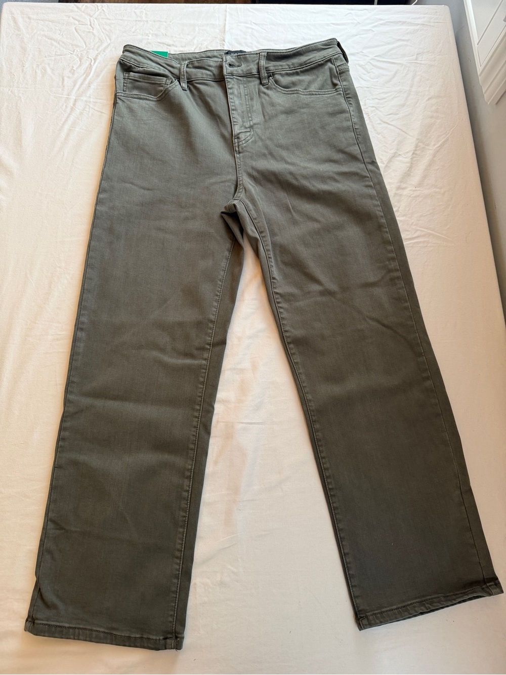 Well Worn Olive Green Straight Leg Jeans